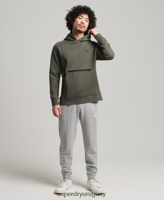 uy Superdry hombres sudadera con capucha de tecnología caqui DT2N8Z5021 ropa