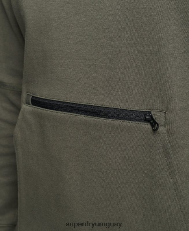 uy Superdry hombres sudadera con capucha de tecnología caqui DT2N8Z5021 ropa
