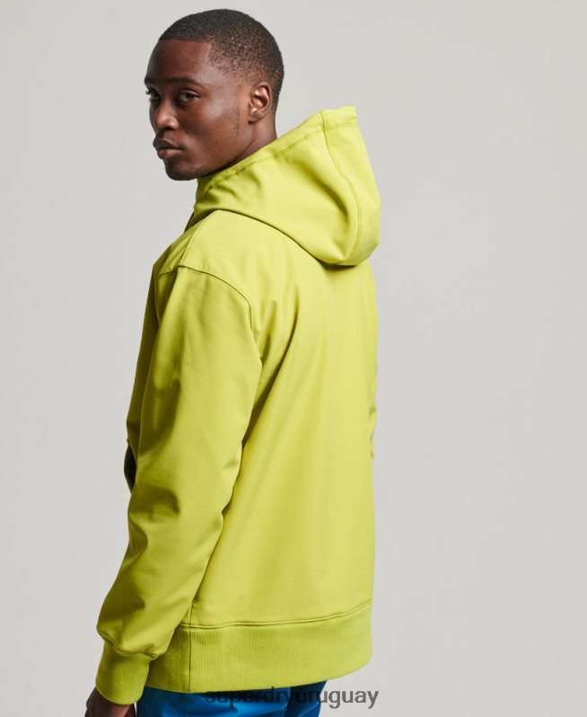 uy Superdry hombres sudadera con capucha de tecnología de nieve amarillo DT2N8Z571 ropa