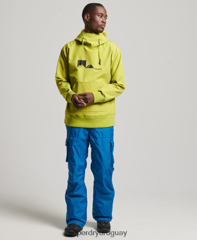 uy Superdry hombres sudadera con capucha de tecnología de nieve amarillo DT2N8Z571 ropa