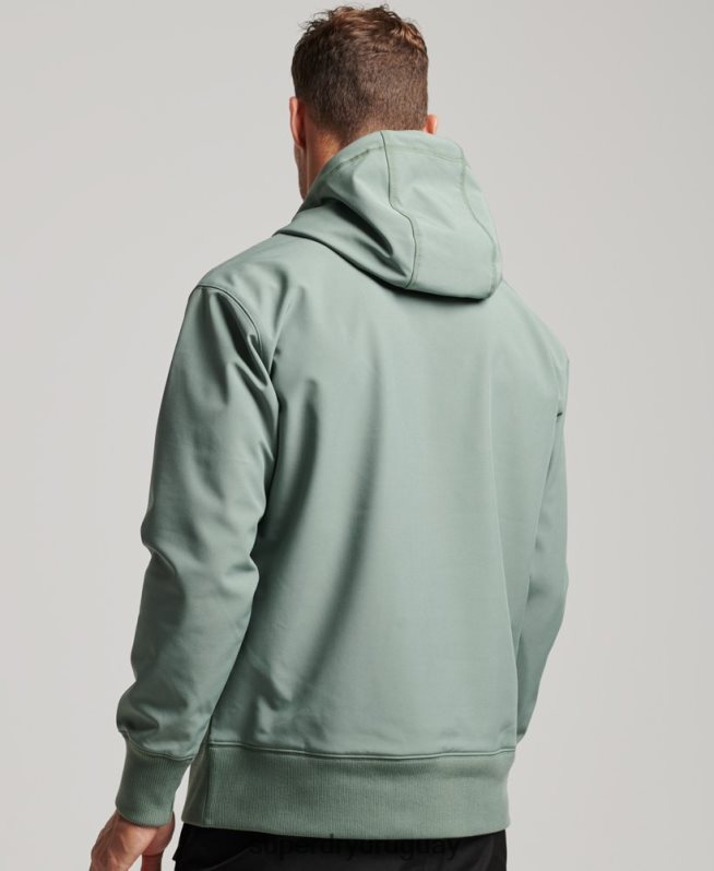 uy Superdry hombres sudadera con capucha de tecnología de nieve verde DT2N8Z575 ropa