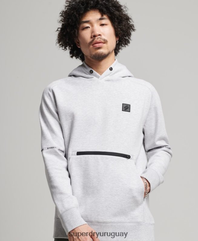 uy Superdry hombres sudadera con capucha de tecnología gris DT2N8Z647 ropa