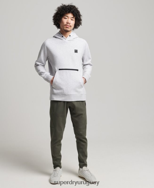 uy Superdry hombres sudadera con capucha de tecnología gris DT2N8Z647 ropa
