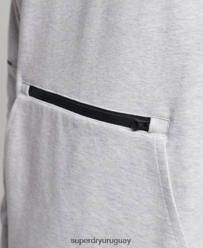 uy Superdry hombres sudadera con capucha de tecnología gris DT2N8Z647 ropa