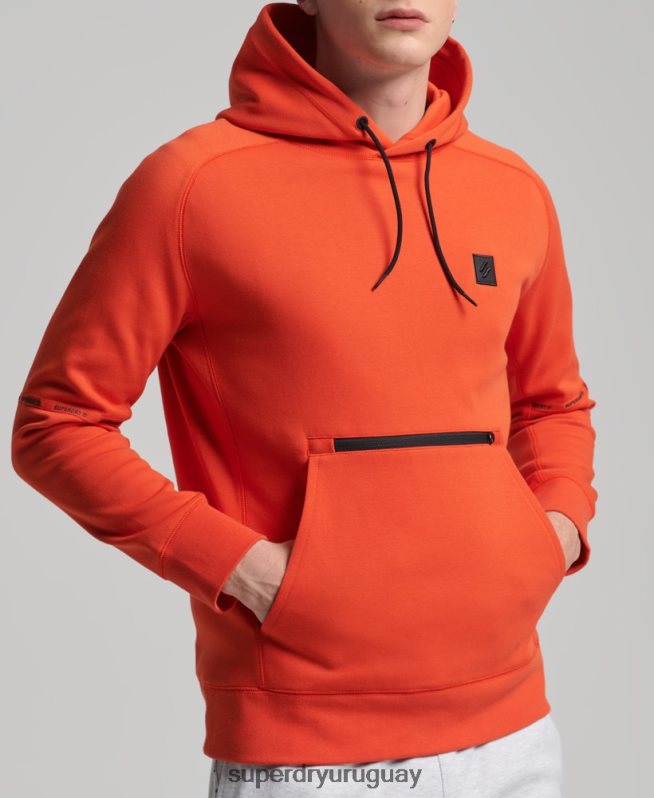 uy Superdry hombres sudadera con capucha de tecnología naranja DT2N8Z829 ropa