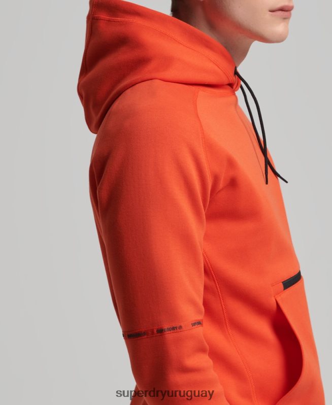 uy Superdry hombres sudadera con capucha de tecnología naranja DT2N8Z829 ropa