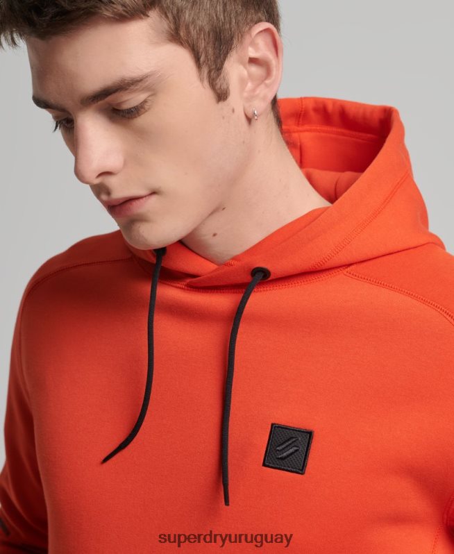 uy Superdry hombres sudadera con capucha de tecnología naranja DT2N8Z829 ropa