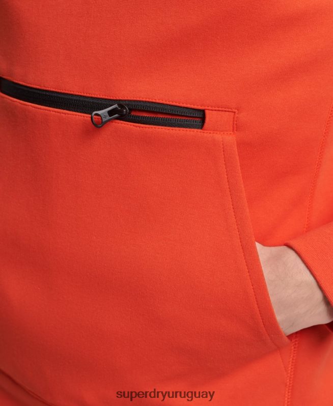 uy Superdry hombres sudadera con capucha de tecnología naranja DT2N8Z829 ropa