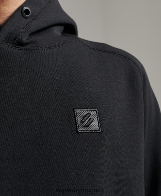 uy Superdry hombres sudadera con capucha de tecnología negro DT2N8Z597 ropa