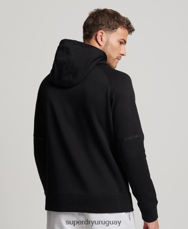 uy Superdry hombres sudadera con capucha de tecnología negro DT2N8Z711 ropa