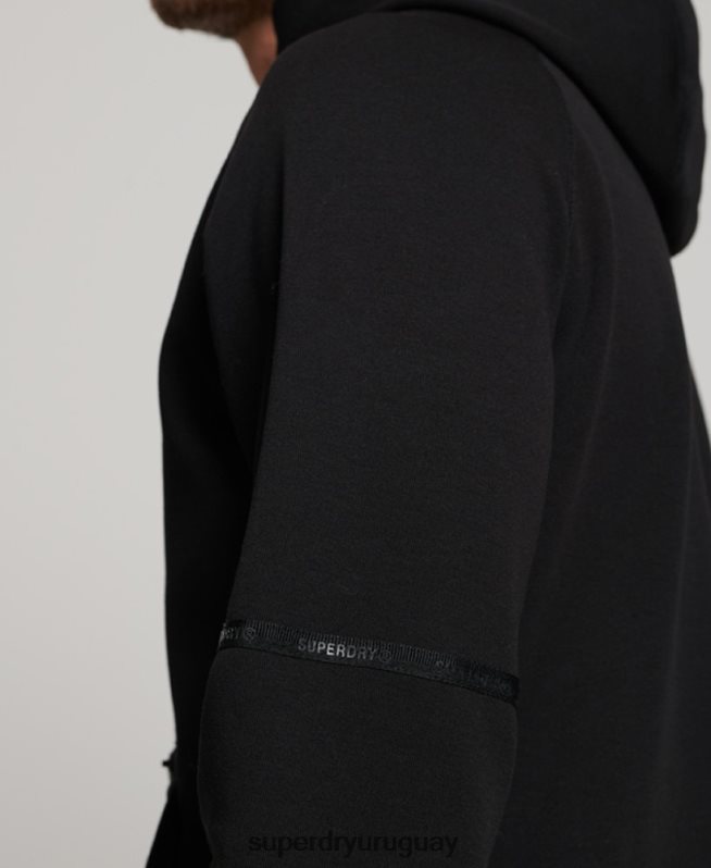 uy Superdry hombres sudadera con capucha de tecnología negro DT2N8Z711 ropa