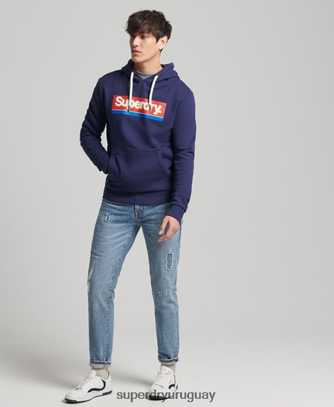 uy Superdry hombres sudadera con capucha de temporada con logo vintage Armada DT2N8Z883 ropa