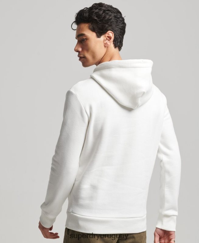 uy Superdry hombres sudadera con capucha de trading co blanco DT2N8Z804 ropa