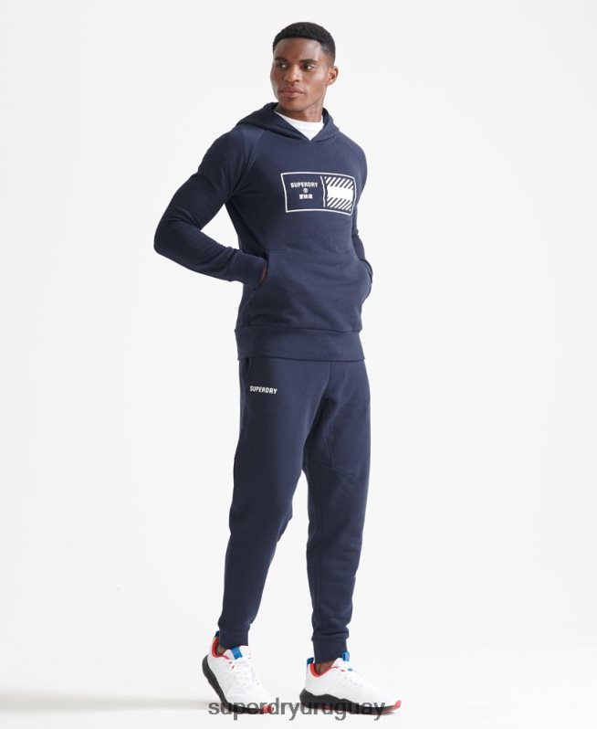 uy Superdry hombres sudadera con capucha de tren central Armada DT2N8Z5197 ropa