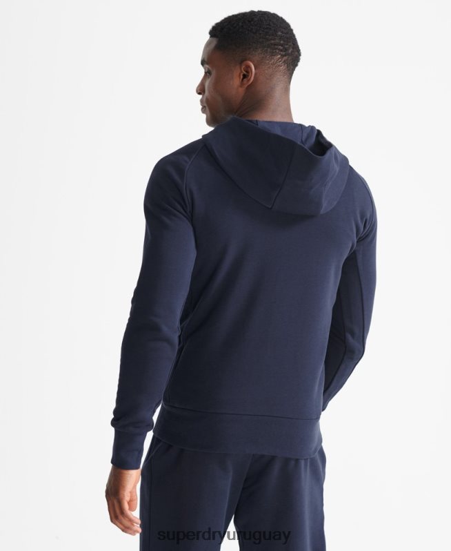 uy Superdry hombres sudadera con capucha de tren central Armada DT2N8Z5197 ropa