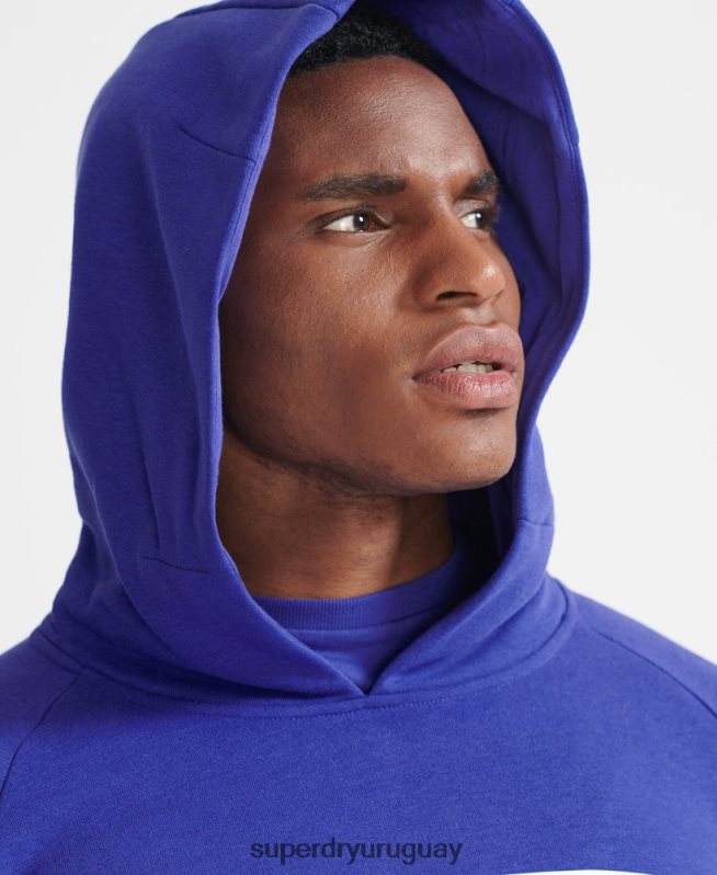 uy Superdry hombres sudadera con capucha de tren central azul DT2N8Z5230 ropa