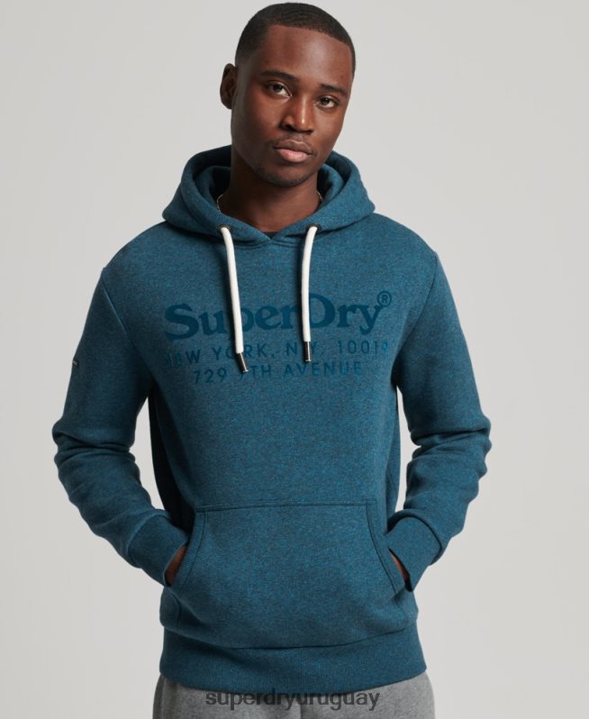 uy Superdry hombres sudadera con capucha del mismo tono azul DT2N8Z862 ropa