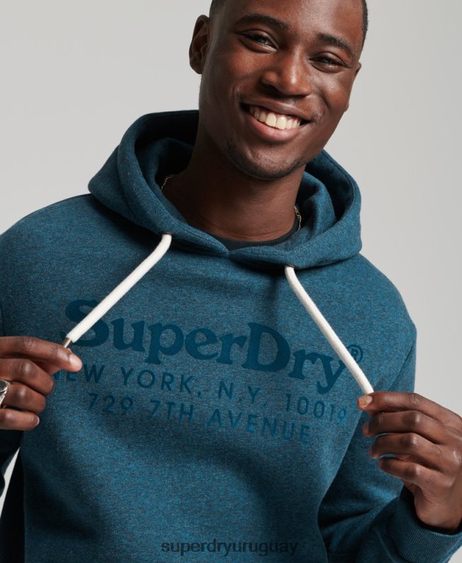 uy Superdry hombres sudadera con capucha del mismo tono azul DT2N8Z862 ropa