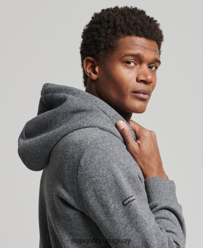uy Superdry hombres sudadera con capucha del mismo tono gris oscuro DT2N8Z5189 ropa