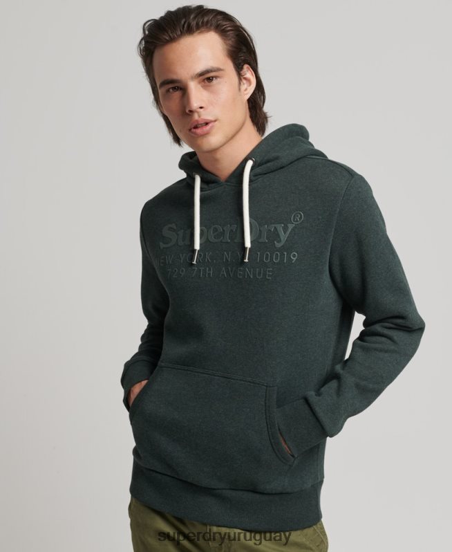uy Superdry hombres sudadera con capucha del mismo tono verde DT2N8Z5212 ropa