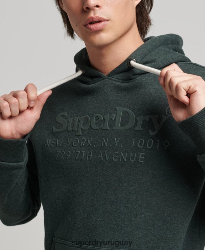 uy Superdry hombres sudadera con capucha del mismo tono verde DT2N8Z5212 ropa
