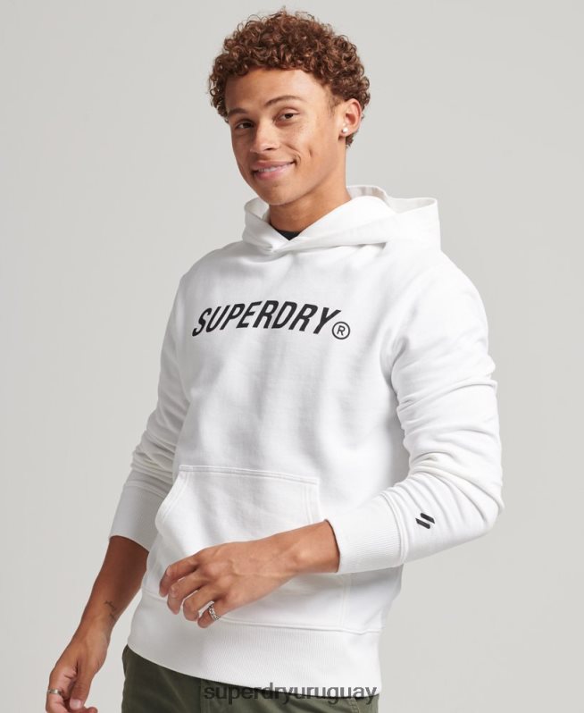 uy Superdry hombres sudadera con capucha deportiva code core blanco DT2N8Z5191 ropa