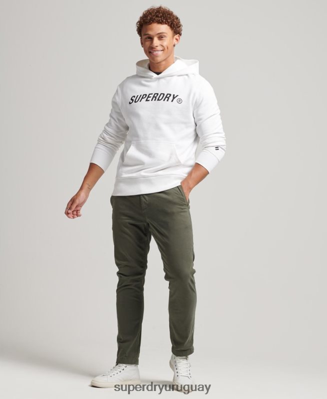 uy Superdry hombres sudadera con capucha deportiva code core blanco DT2N8Z5191 ropa