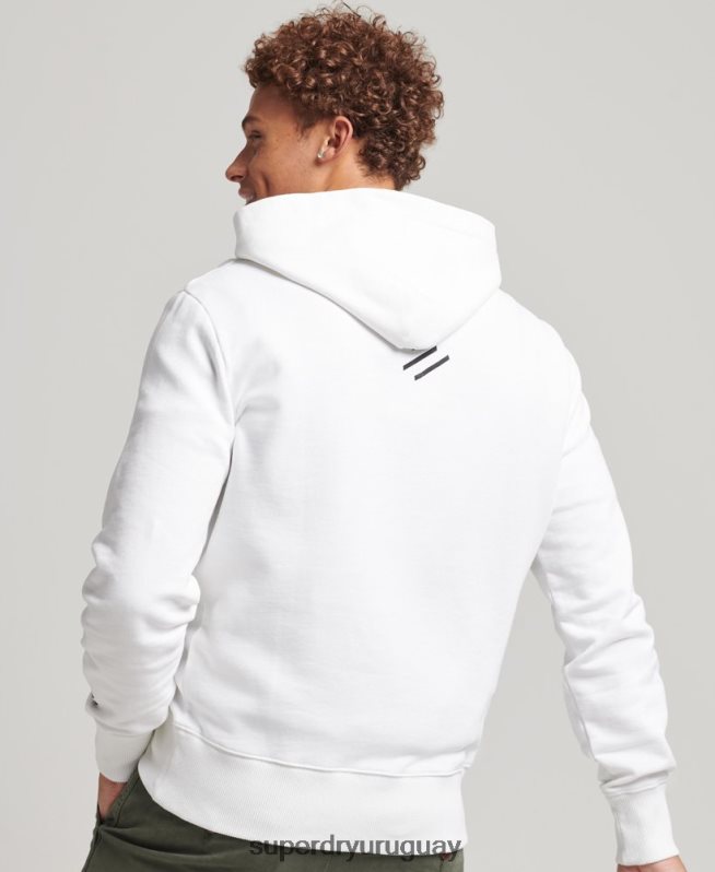 uy Superdry hombres sudadera con capucha deportiva code core blanco DT2N8Z5191 ropa
