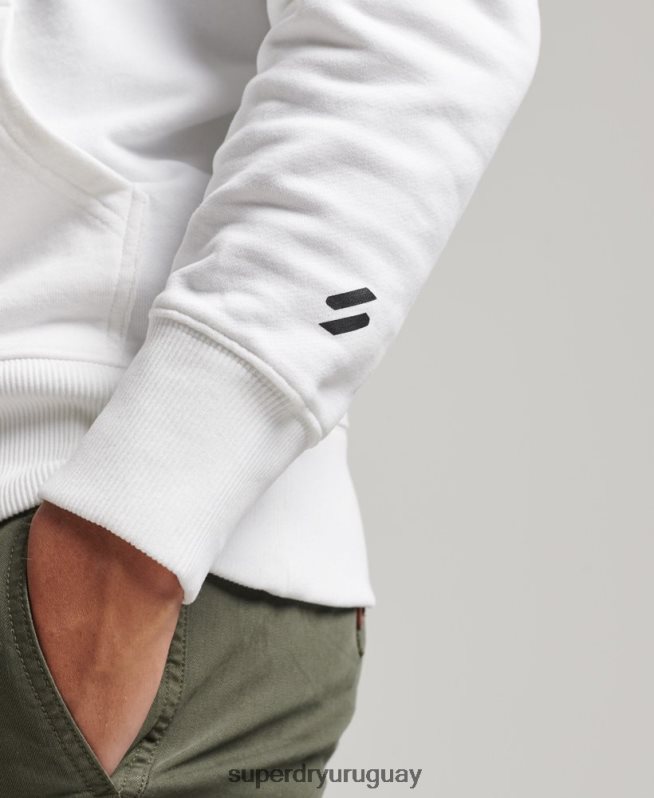 uy Superdry hombres sudadera con capucha deportiva code core blanco DT2N8Z5191 ropa