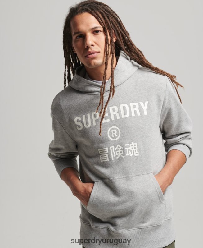 uy Superdry hombres sudadera con capucha deportiva code core gris DT2N8Z5007 ropa