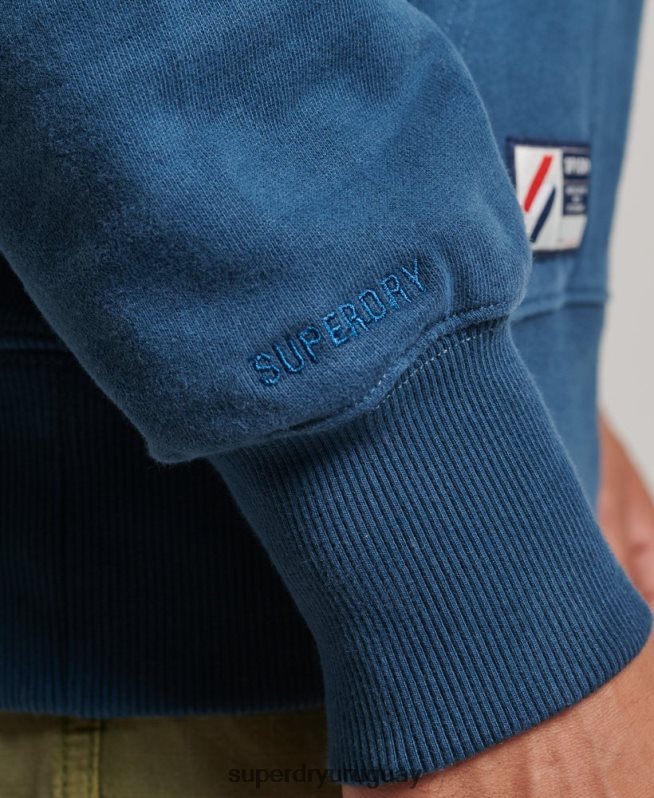 uy Superdry hombres sudadera con capucha esencial azul oscuro DT2N8Z5126 ropa