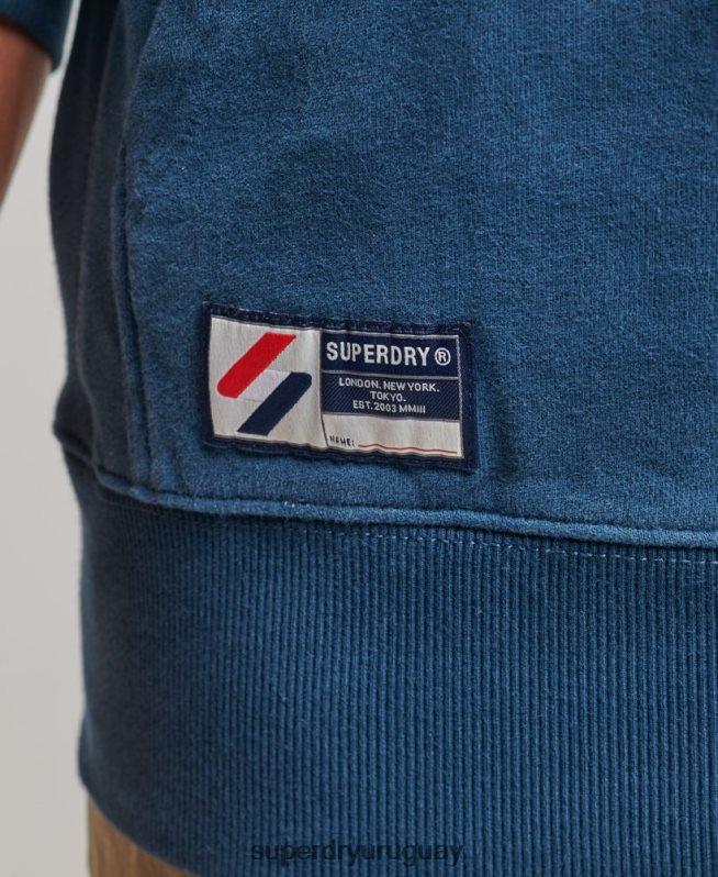 uy Superdry hombres sudadera con capucha esencial azul oscuro DT2N8Z5126 ropa
