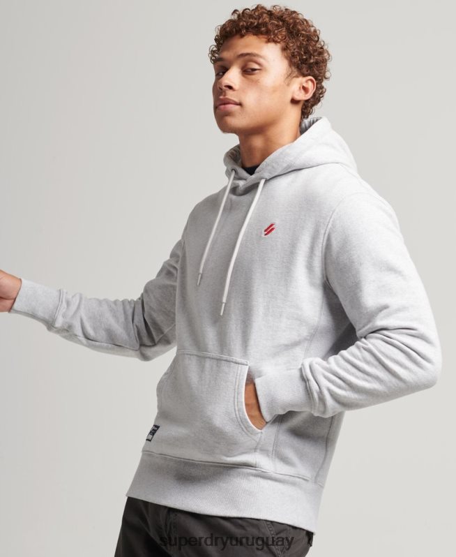 uy Superdry hombres sudadera con capucha esencial gris DT2N8Z732 ropa
