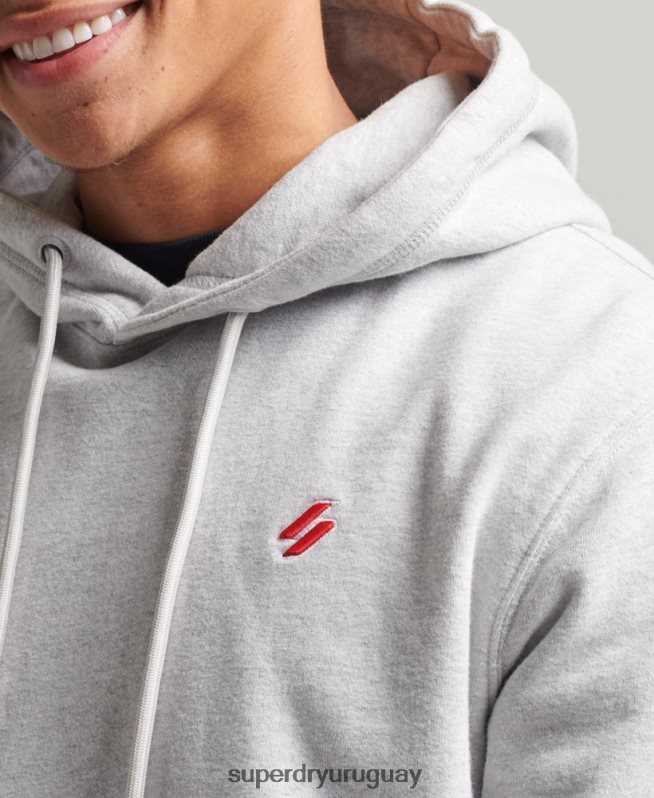 uy Superdry hombres sudadera con capucha esencial gris DT2N8Z732 ropa