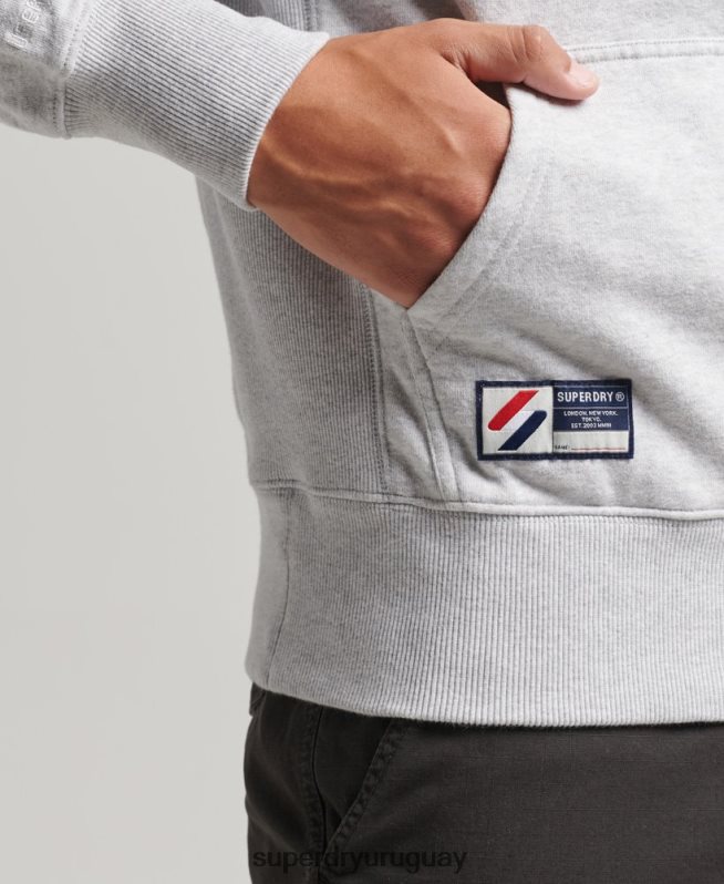 uy Superdry hombres sudadera con capucha esencial gris DT2N8Z732 ropa