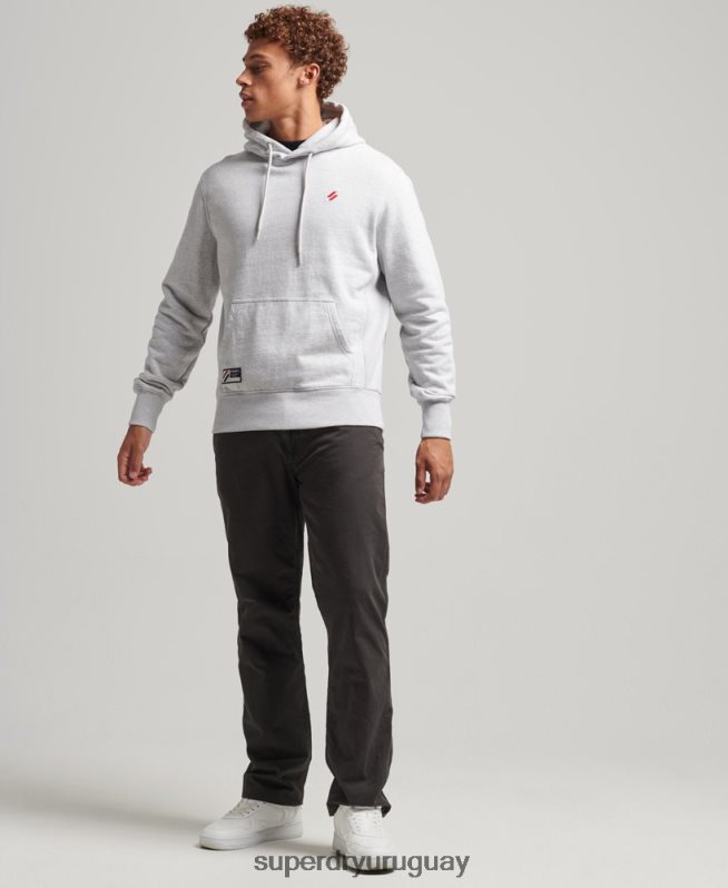 uy Superdry hombres sudadera con capucha esencial gris DT2N8Z732 ropa