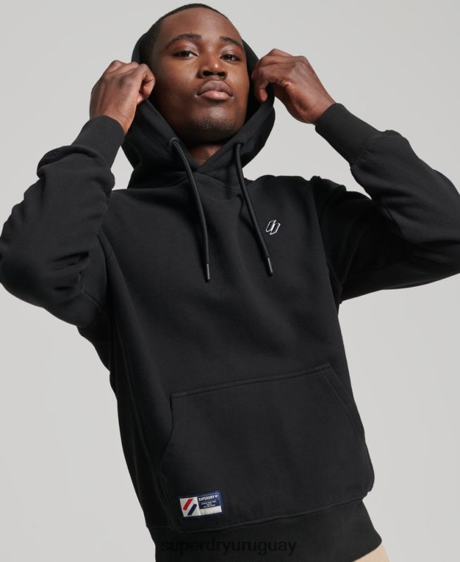 uy Superdry hombres sudadera con capucha esencial negro DT2N8Z861 ropa