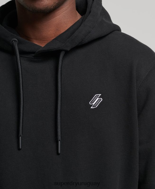 uy Superdry hombres sudadera con capucha esencial negro DT2N8Z861 ropa