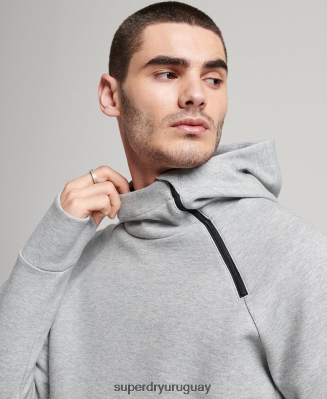 uy Superdry hombres sudadera con capucha gymtech gris DT2N8Z536 ropa
