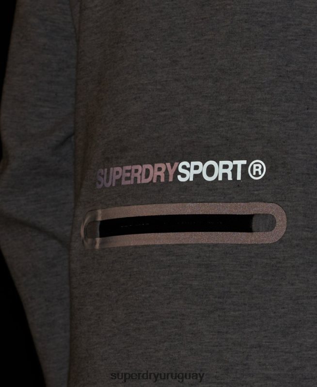 uy Superdry hombres sudadera con capucha gymtech gris DT2N8Z536 ropa