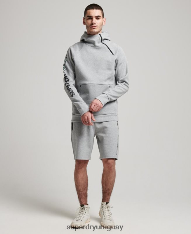 uy Superdry hombres sudadera con capucha gymtech gris DT2N8Z536 ropa