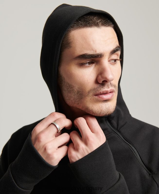 uy Superdry hombres sudadera con capucha gymtech negro DT2N8Z683 ropa
