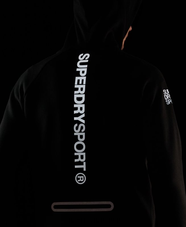 uy Superdry hombres sudadera con capucha gymtech negro DT2N8Z683 ropa