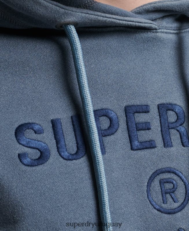 uy Superdry hombres sudadera con capucha holgada teñida con logo y logo de código Armada DT2N8Z5180 ropa