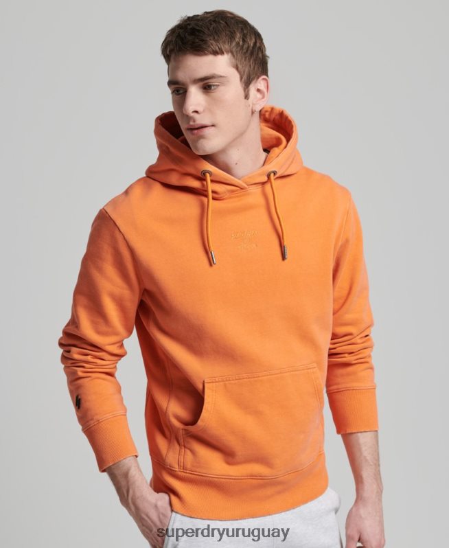 uy Superdry hombres sudadera con capucha holgada teñida con logo y logo de código naranja DT2N8Z5227 ropa