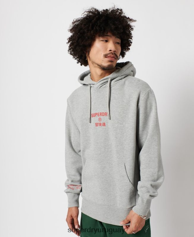 uy Superdry hombres sudadera con capucha independiente gris DT2N8Z807 ropa