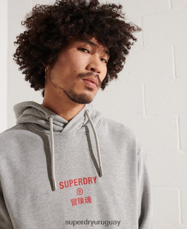 uy Superdry hombres sudadera con capucha independiente gris DT2N8Z807 ropa