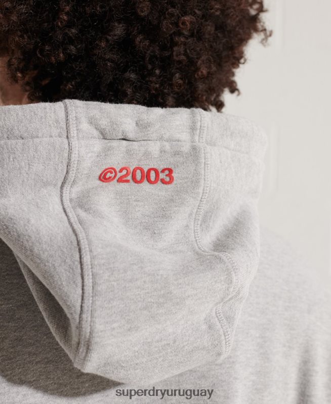 uy Superdry hombres sudadera con capucha independiente gris DT2N8Z807 ropa