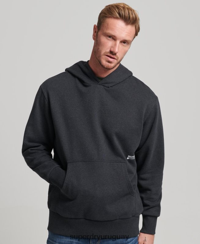 uy Superdry hombres sudadera con capucha micro mid negro DT2N8Z5008 ropa