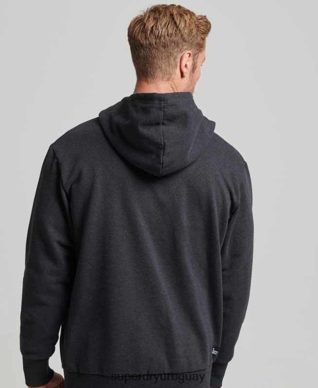 uy Superdry hombres sudadera con capucha micro mid negro DT2N8Z5008 ropa